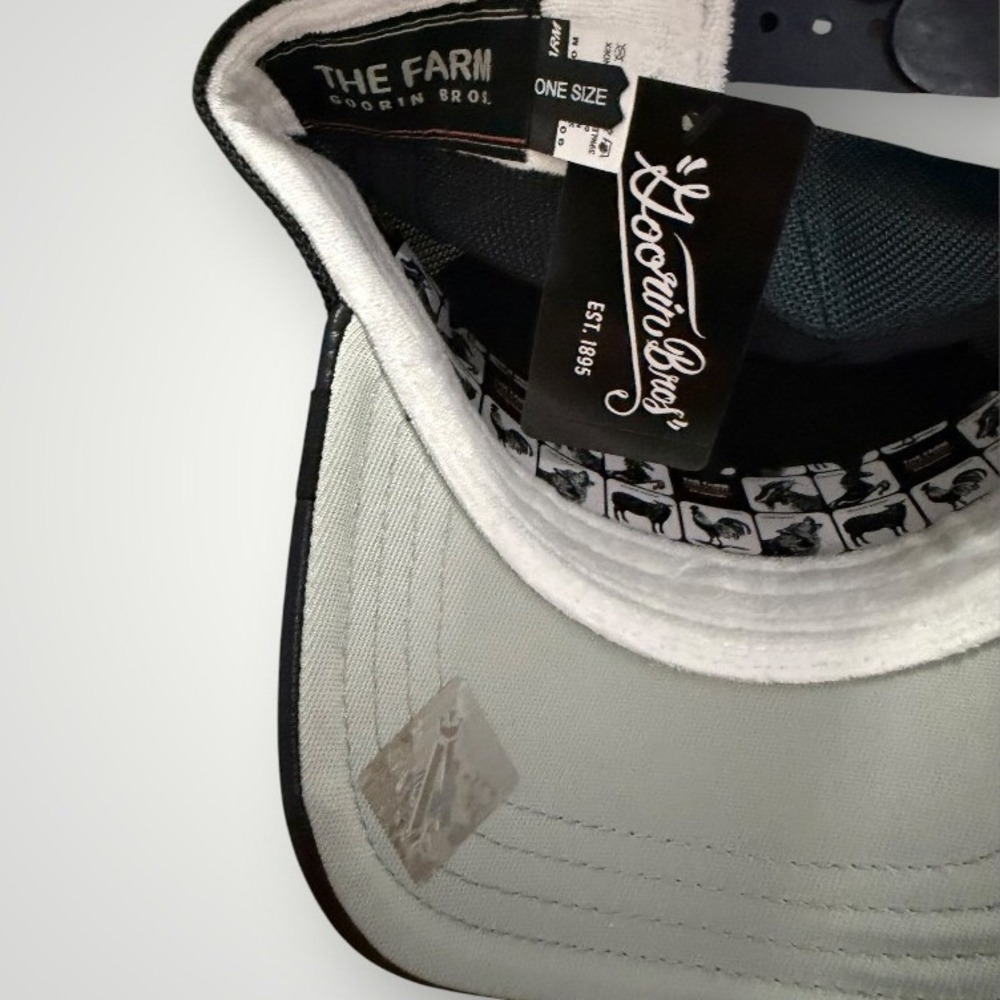 Goorin Bros Lone Wolf Trucker Hat Navy Shleather Mesh Snapback The Farm Wildlife - Picture 5 of 5